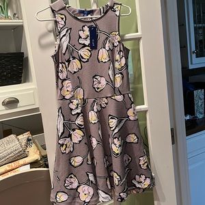 Apt. 9 grey dress w/ pink and yellow flowers